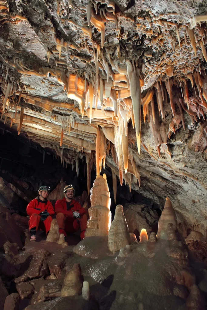 Tracy White and Ken Headrick in Kings Row, Glenwood Caverns, Colorado.
